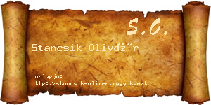 Stancsik Olivér névjegykártya